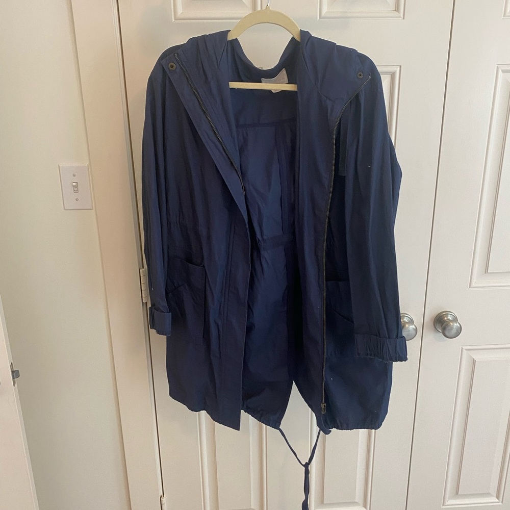 Caslon Dark Blue Utility Jacket with Hood